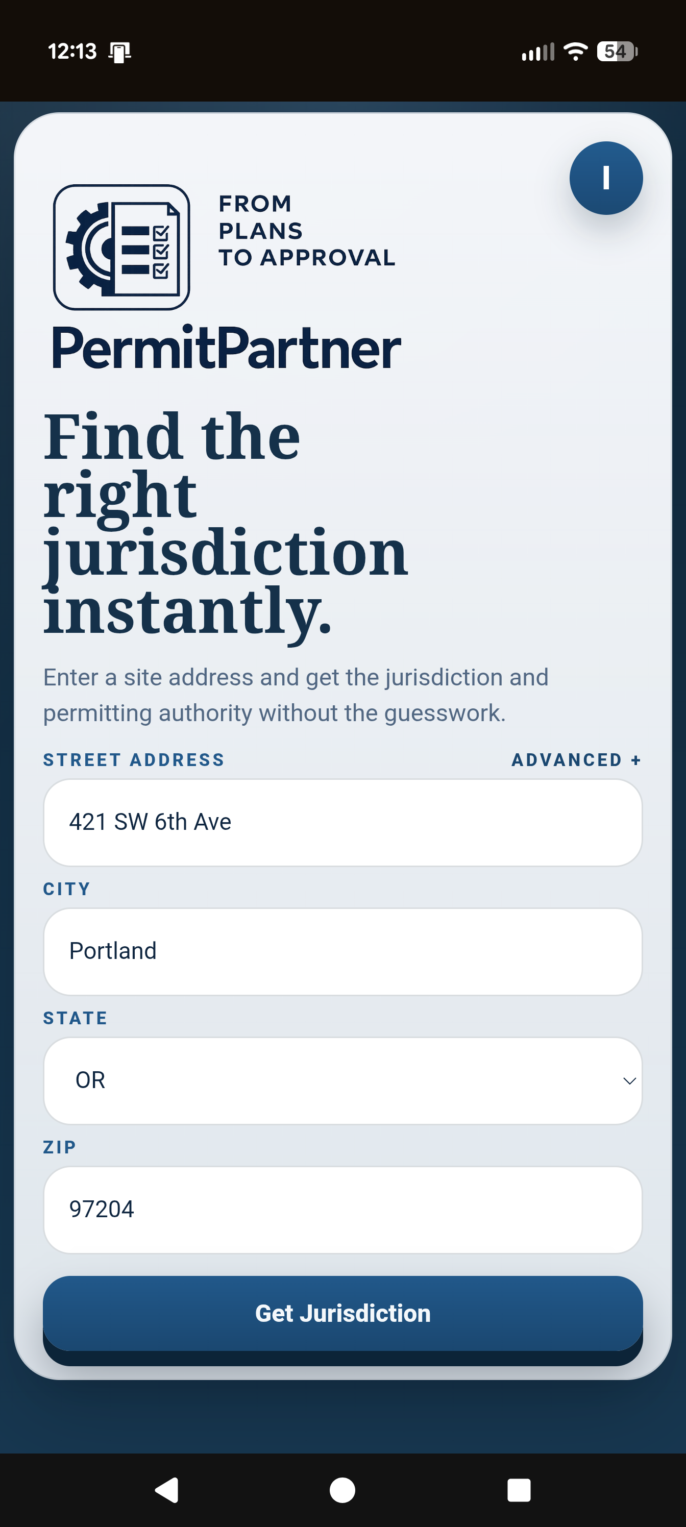 PermitPartner search screen